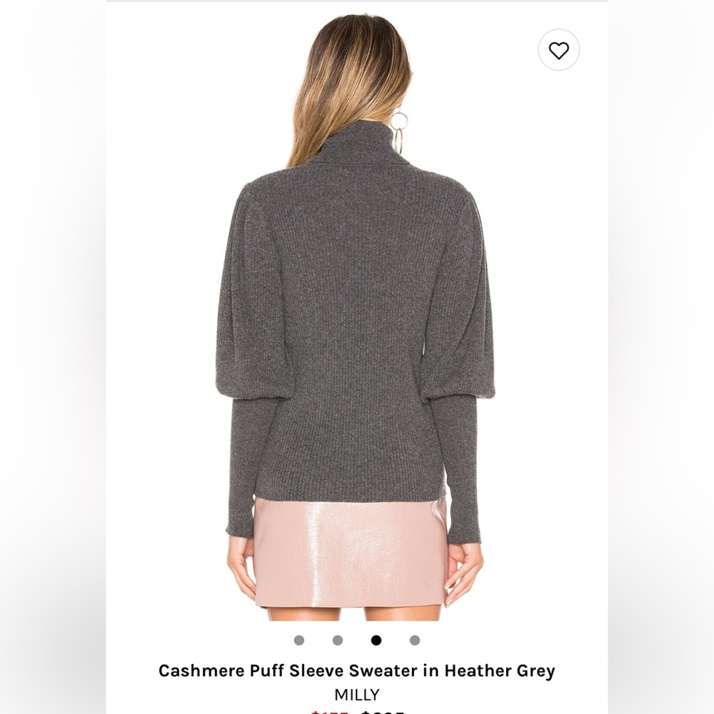 Cashmere Puff Sleeve Sweater by Milly - Picture 2 of 3